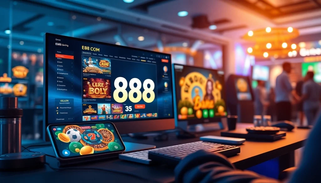 E88 COM offers a luxurious online gaming experience with diverse betting options in a vibrant environment.