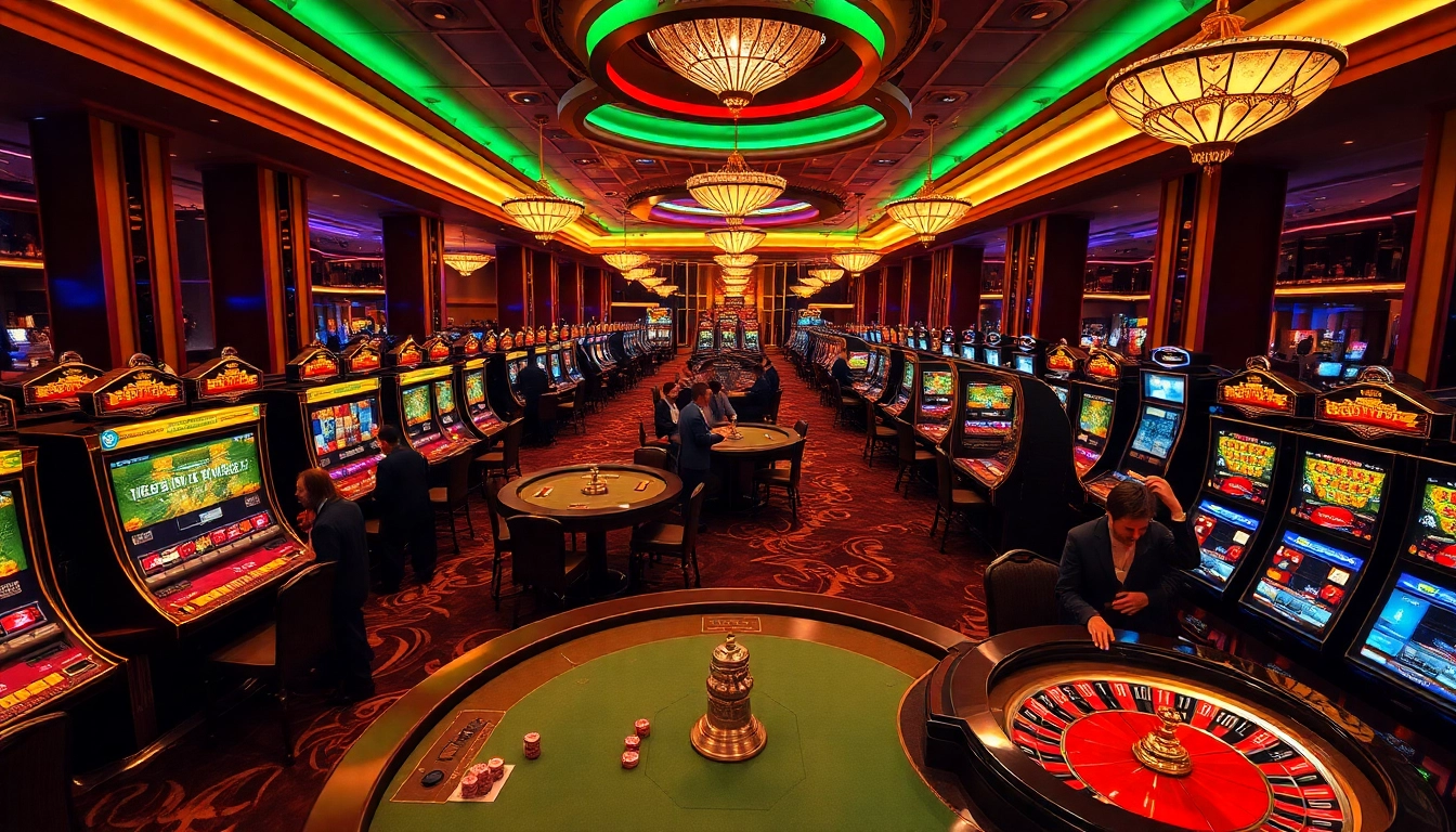 Engage in thrilling gaming at MK 8 with vibrant casino tables and slot machines.