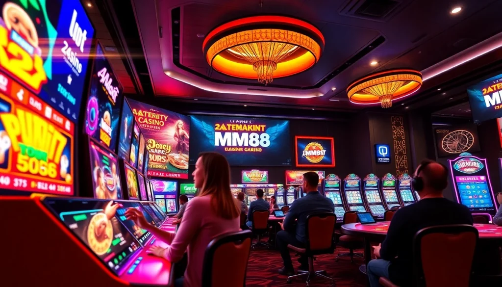Experience the excitement of online gaming with MM88's vibrant casino atmosphere.