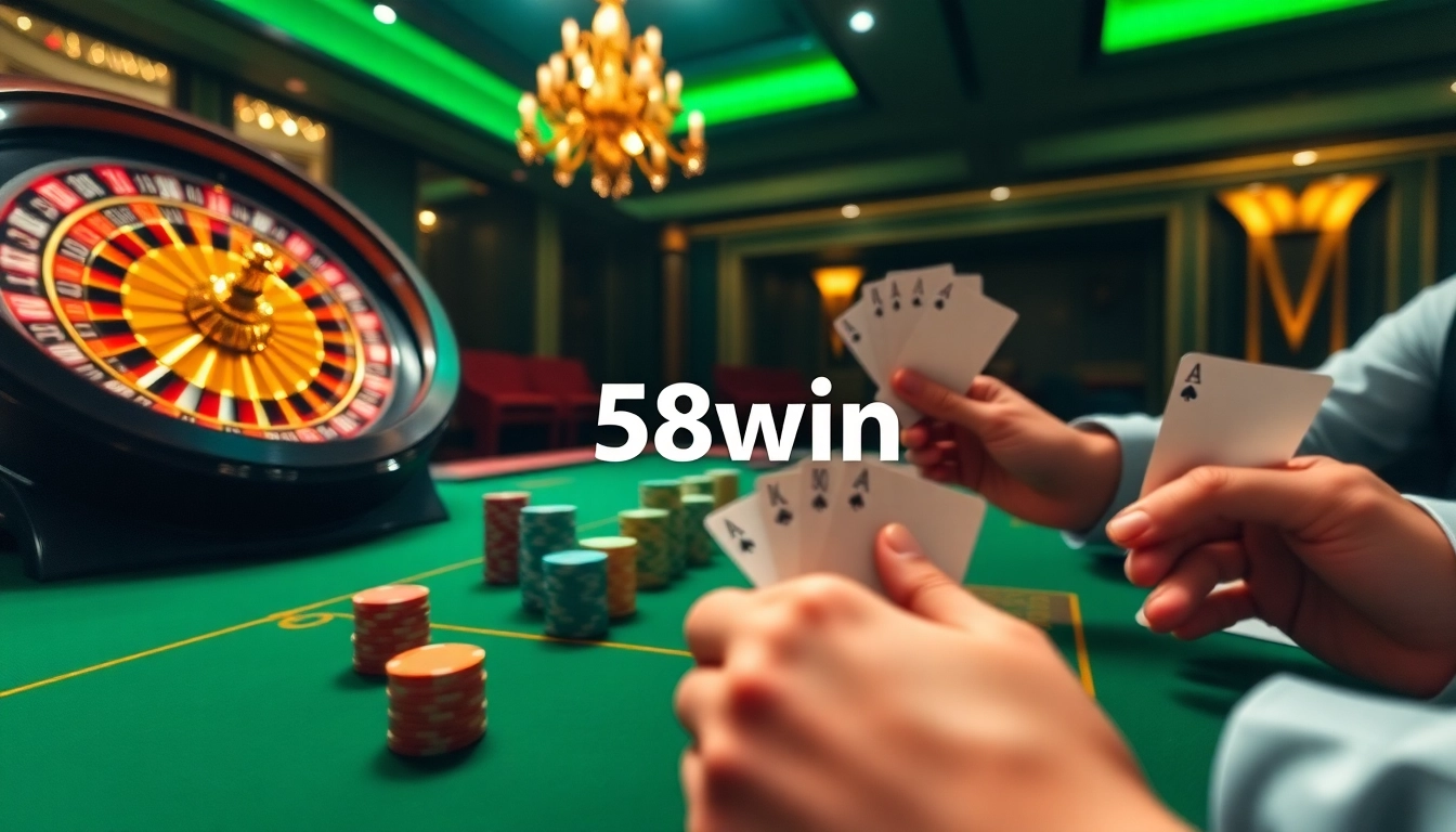 Experience excitement at 58win with players enjoying intense casino games and vibrant visuals.