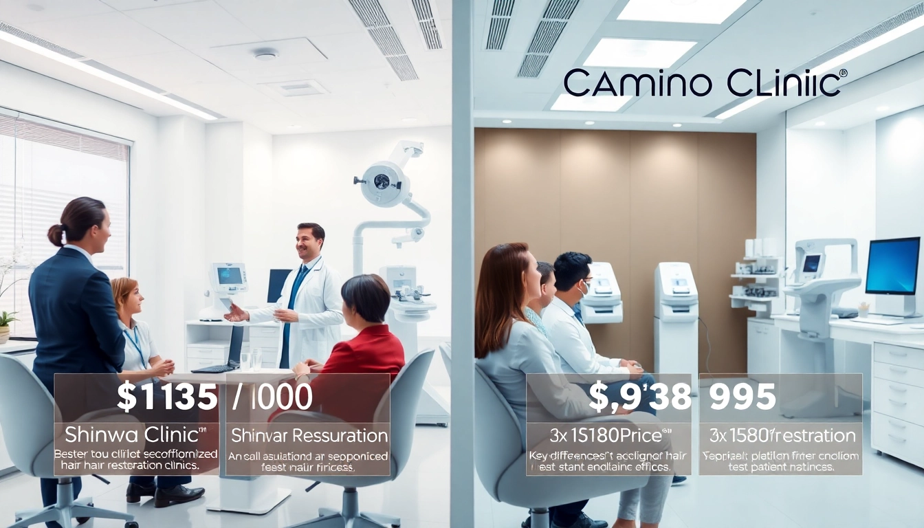 Comparison of Shinwa Clinic and Camino Clinic's hair restoration services, highlighting pricing and patient satisfaction.