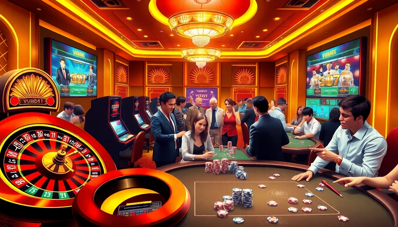Experience the thrill of gambling at Vuabai9 with vibrant casino action and engaging players.