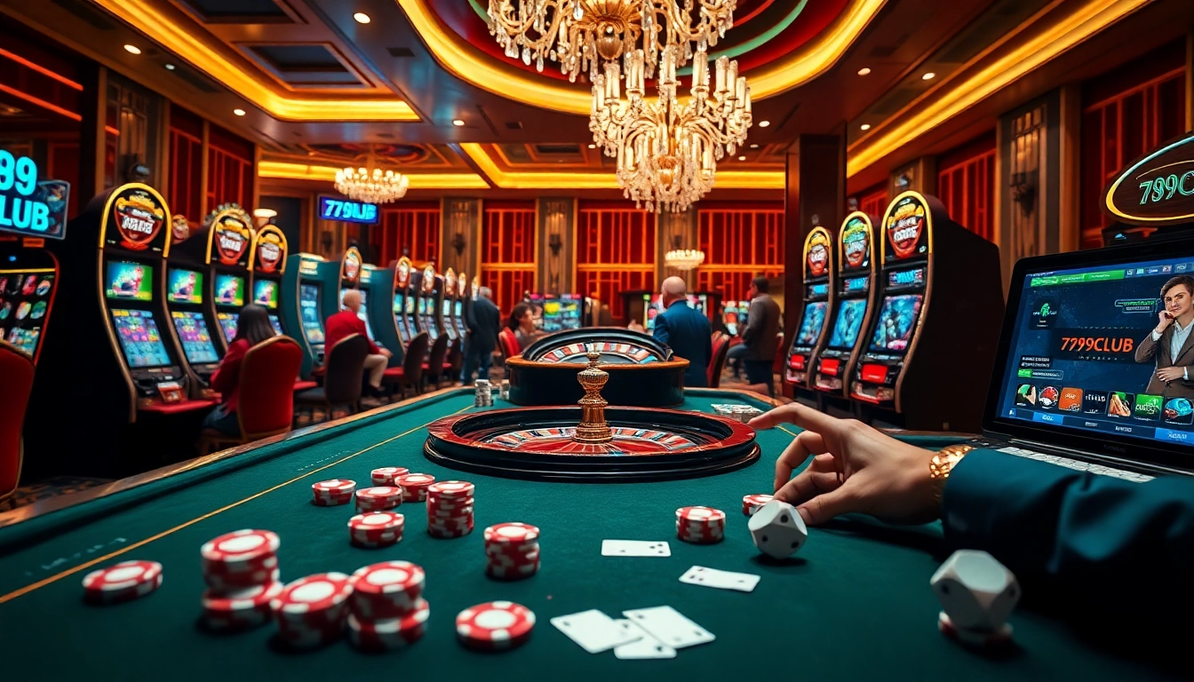 Engaging players at 789CLUB rolling dice and winning at luxurious casino tables.