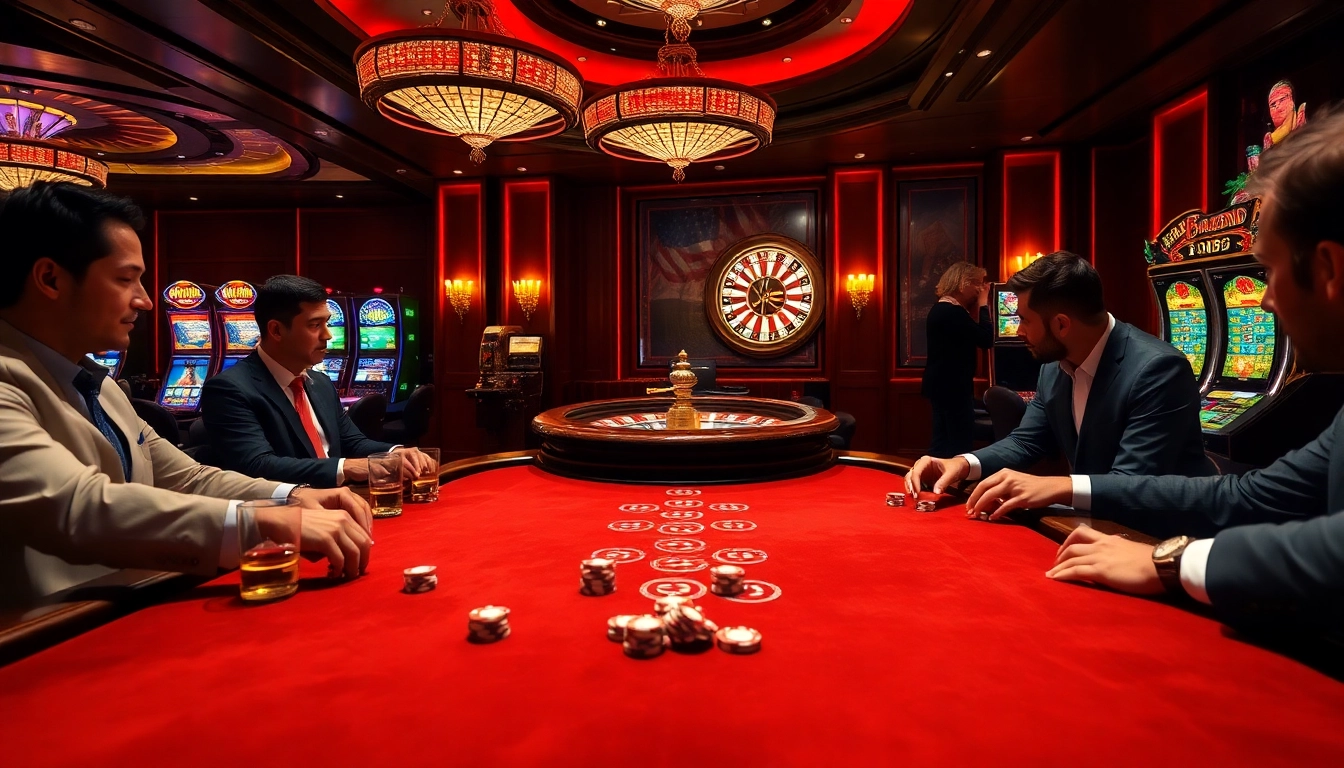Experience the thrill of win55 at a luxurious poker table with vibrant casino atmosphere.