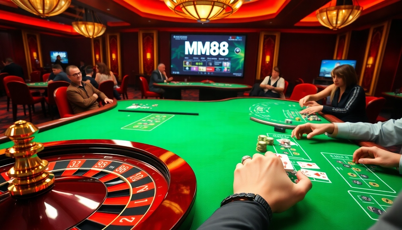 Experience the thrill of MM88 with engaging gameplay at luxurious casino tables.