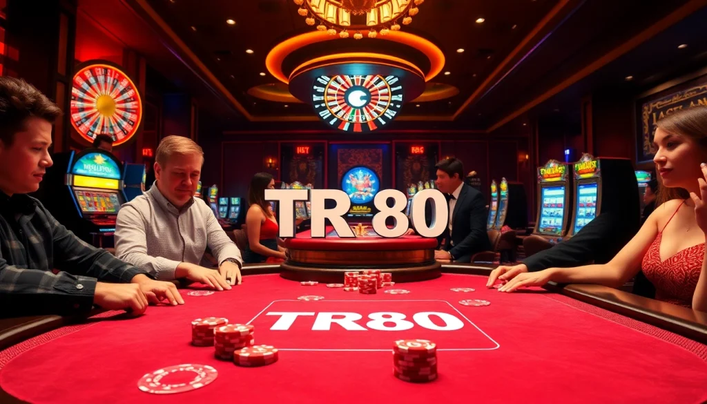 Experience the thrill at TR88 casino featuring dynamic gameplay with poker chips and cards.