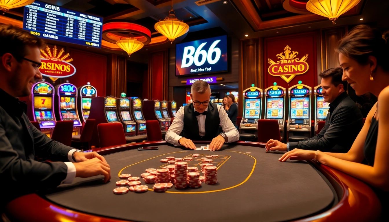 Experience thrilling gameplay at B66 casino, with engaging tables and vibrant atmosphere.