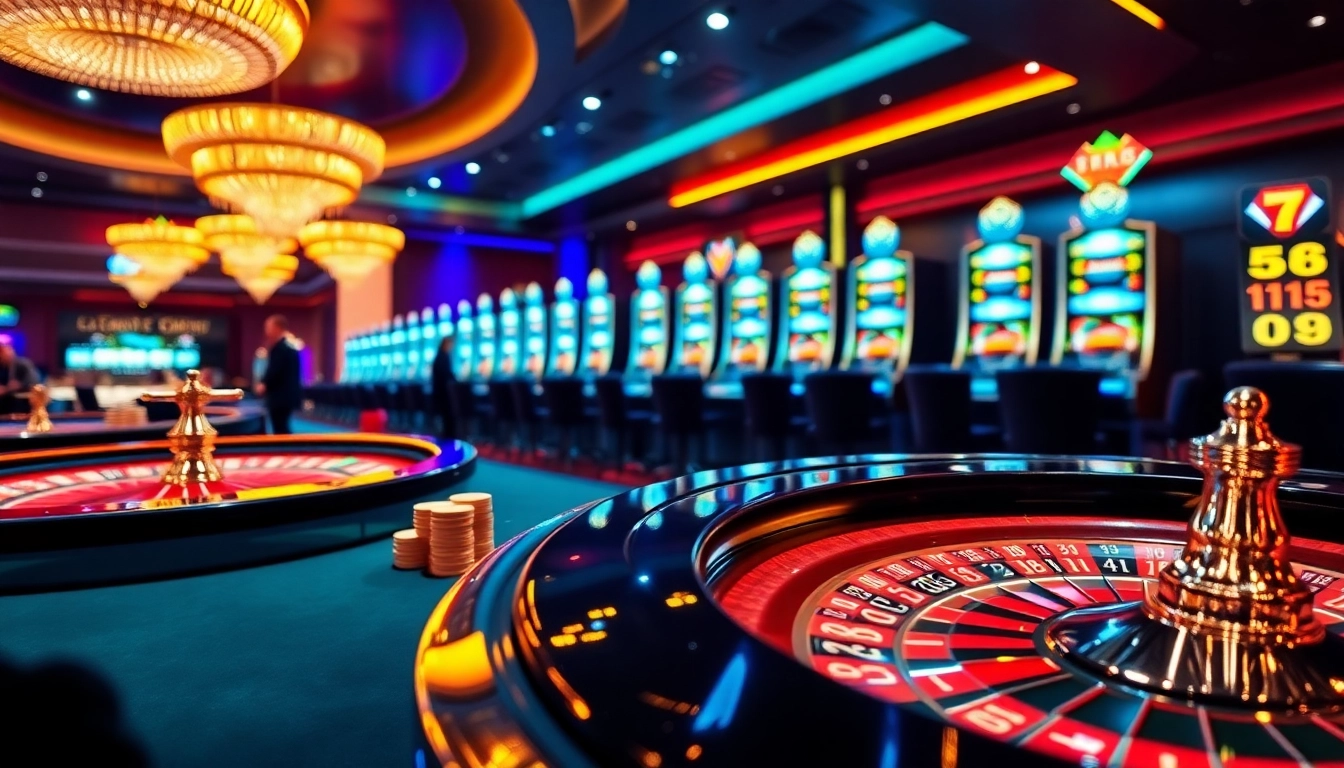 Experience the thrill of gaming at Bet88 com with a lavish casino scene featuring poker and roulette.