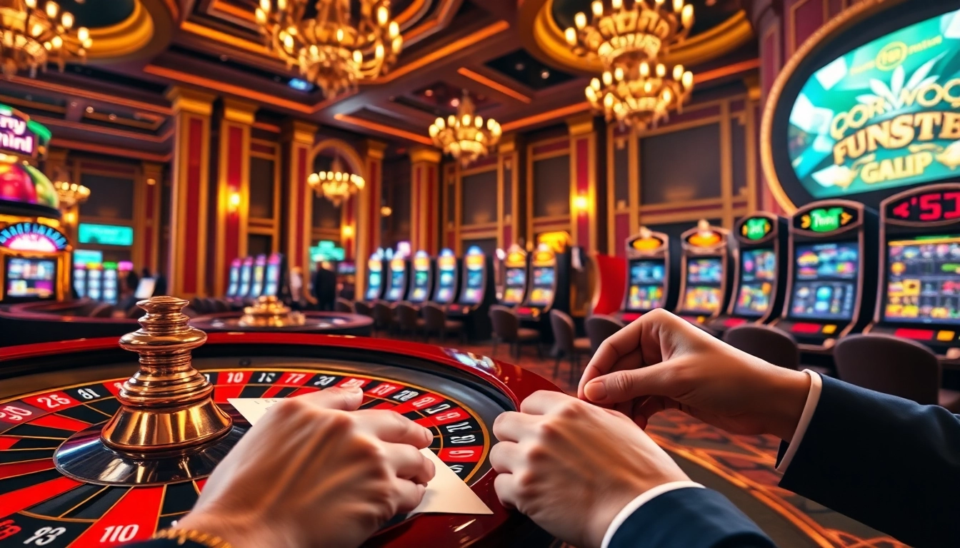 Experience the thrill of gaming at fun79.vip with poker chips and roulette wheels.