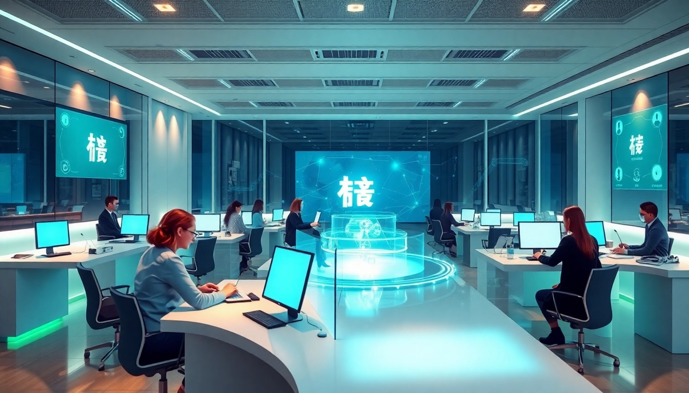 美洽 AI 驱动的客服中心，展示现代科技与团队协作。