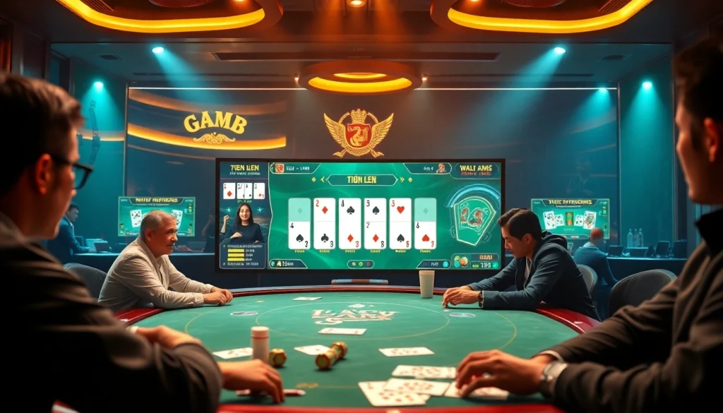 Exciting online gaming scene showcasing players at topgamebaidoithuong.mx enjoying popular card games.