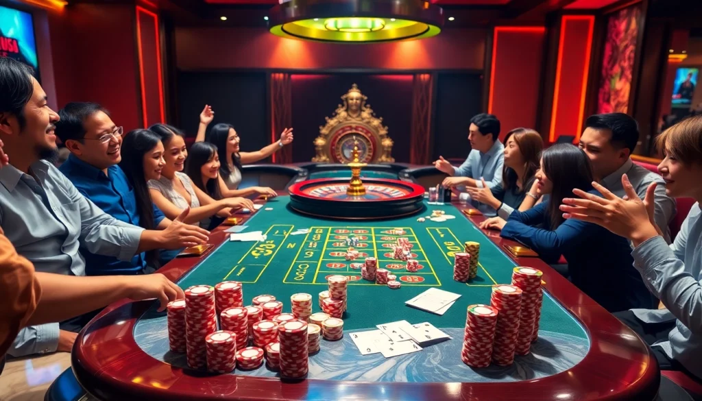 Tài xỉu md5 table with players engaged in a thrilling betting experience.