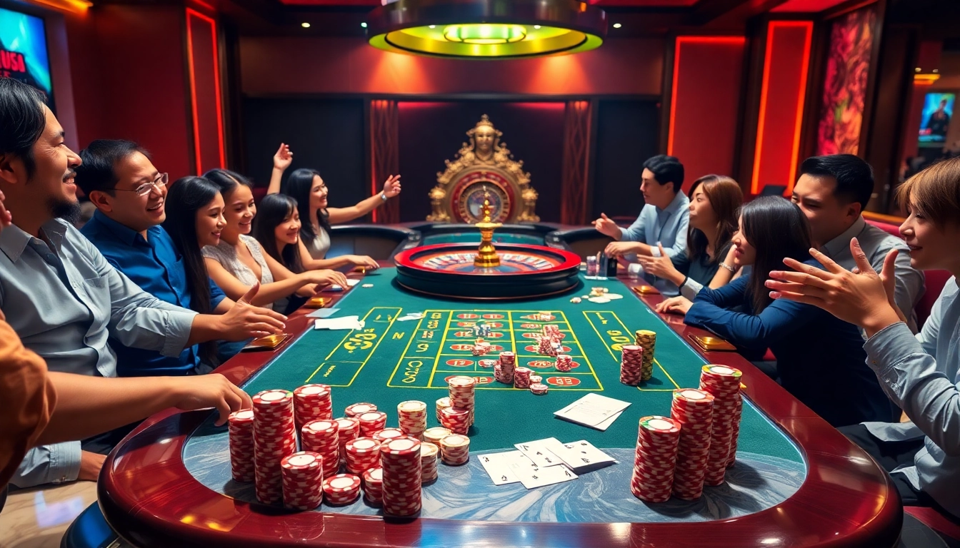 Tài xỉu md5 table with players engaged in a thrilling betting experience.