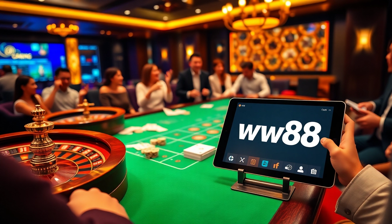 Experience the excitement of gambling with ww88 at a luxurious casino table.