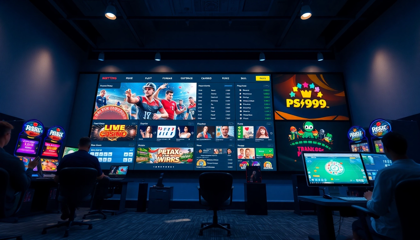 Vibrant PS99 online betting platform showcasing sports and casino games.