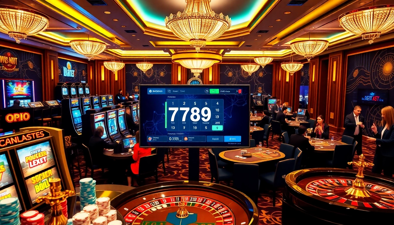 Exciting casino gameplay at https://789bet.events/ with vibrant slot machines and a roulette table.