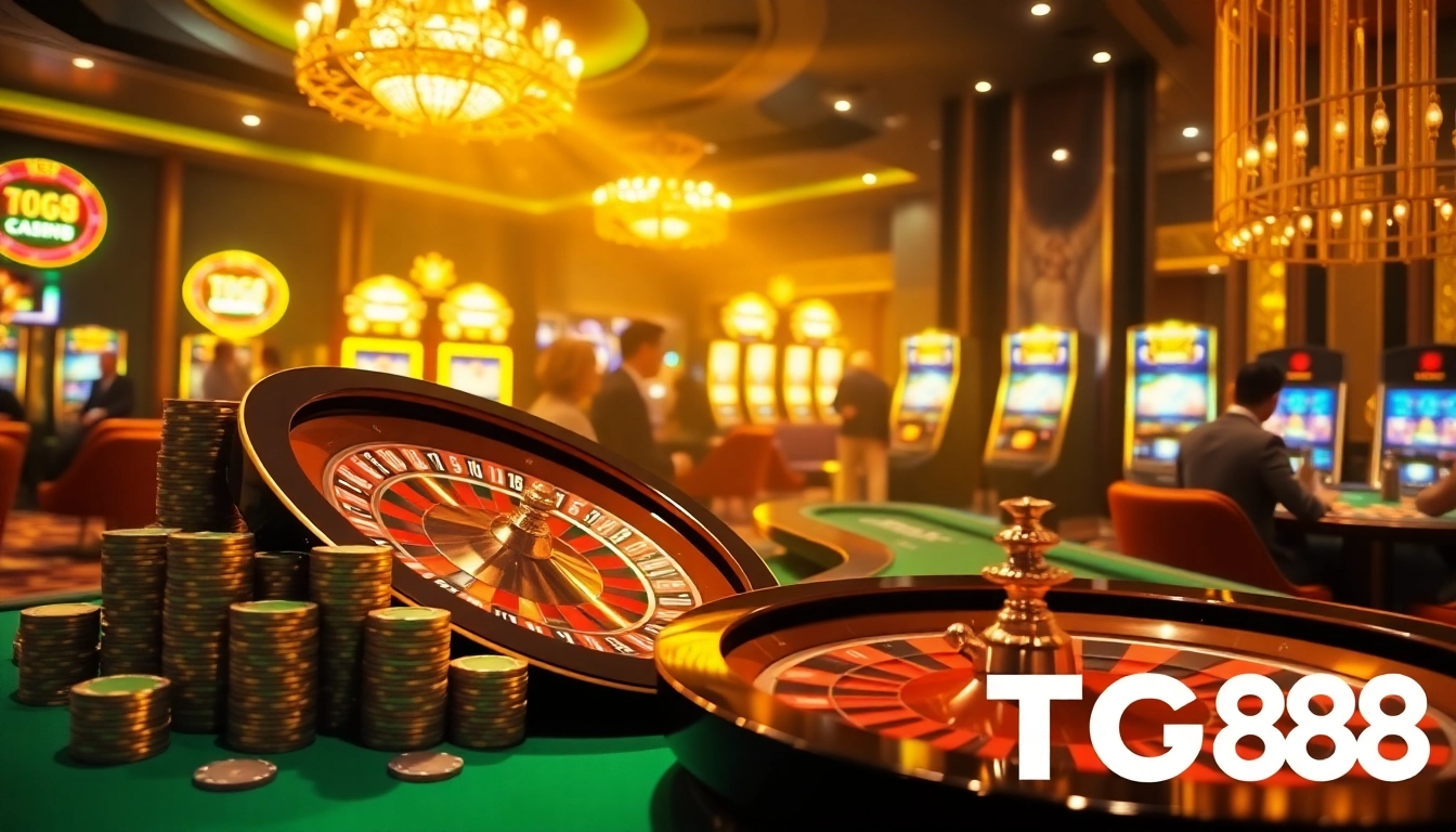 Experience the thrill of casino gaming with TG88's vibrant roulette and poker action.