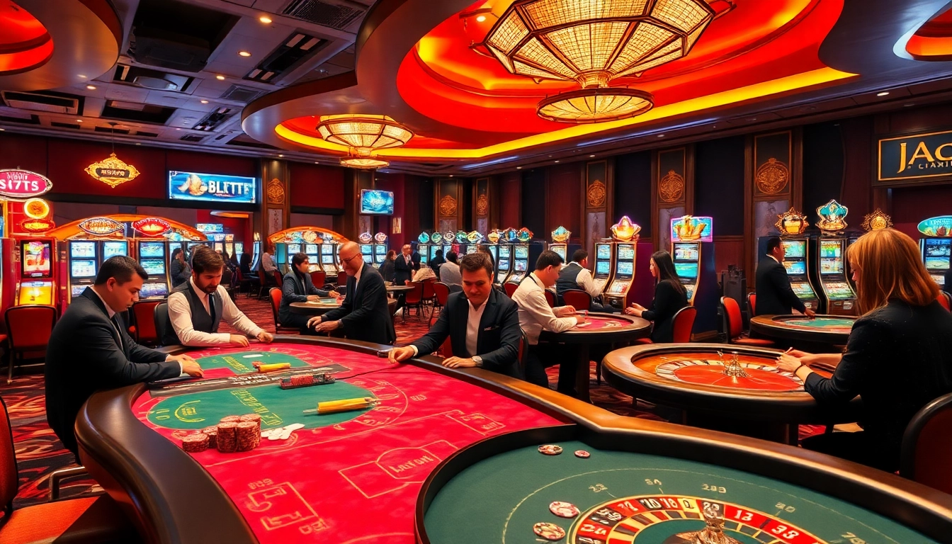 Experience thrilling gaming action at https://jun886.dev/ featuring vibrant casino tables and engaging players.