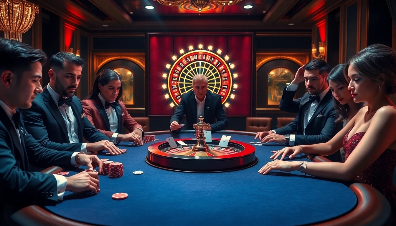 Excited players placing bets at a professional poker table in a luxury casino for 88xx bet.
