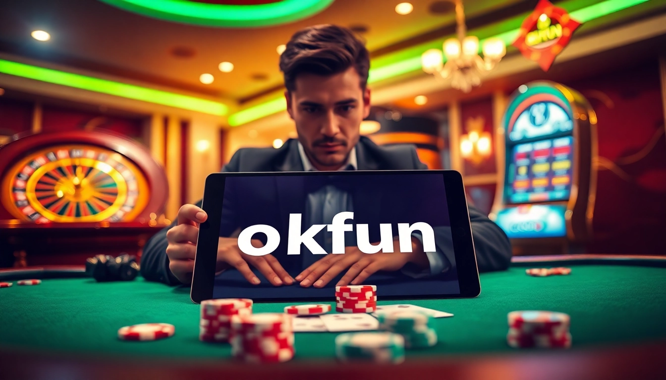 Experience the excitement of gambling as you explore okfun đăng nhập at a vibrant casino table.