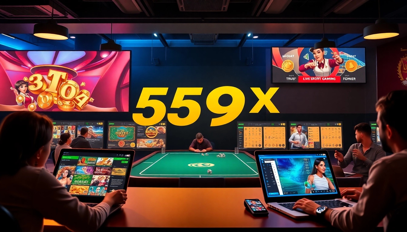 Experience the excitement of online betting with 559X's modern interface showcasing a variety of games.
