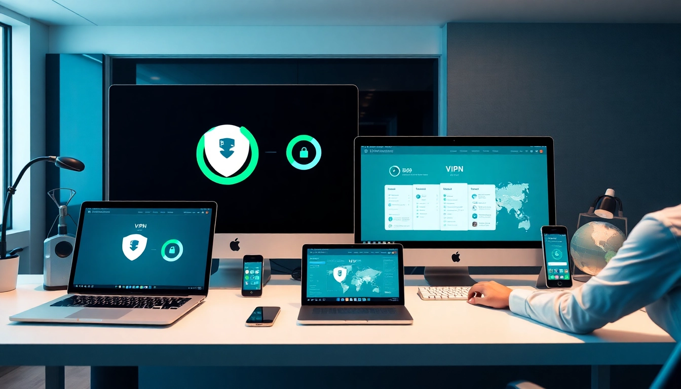 现代设备上的快连VPN界面，展示用于安全连接的用户友好功能。