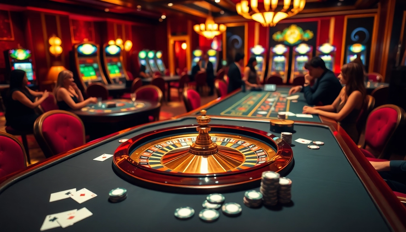 Players enjoying a thrilling game at the luxury casino tables featuring XX88 betting options.