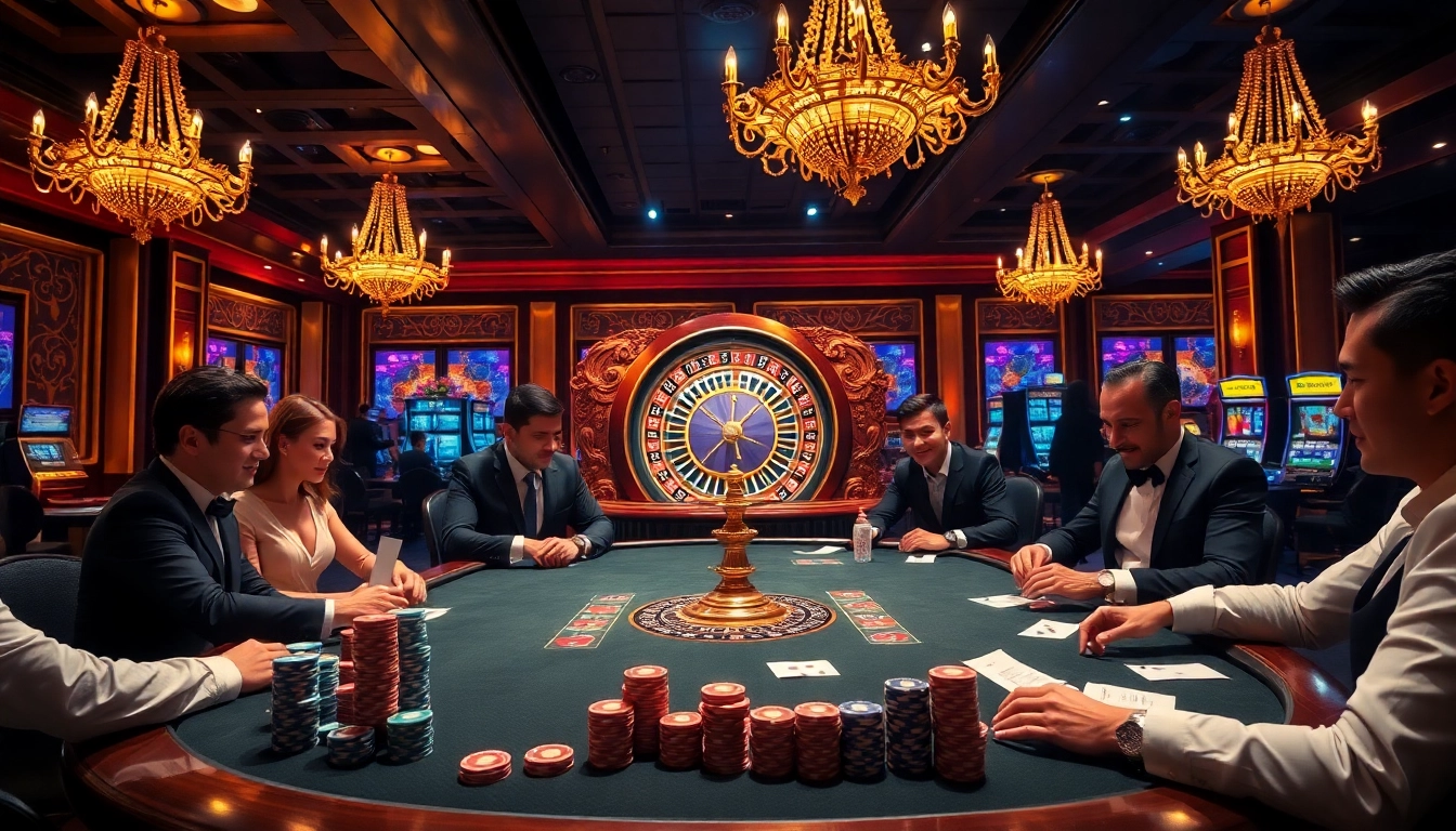 K8BET games feature vibrant poker action at an elegant casino table.