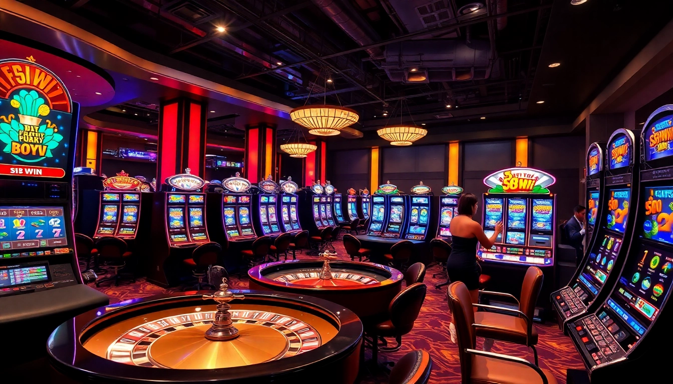 Players enjoying high-stakes games at 58win casino, showcasing poker chips and a lively atmosphere.