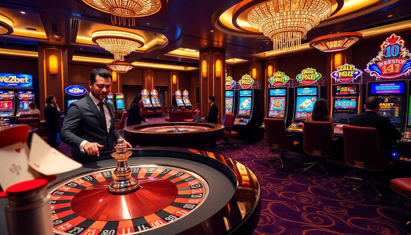 Experience the thrill of e2bet casino gaming with vibrant roulette and poker action.