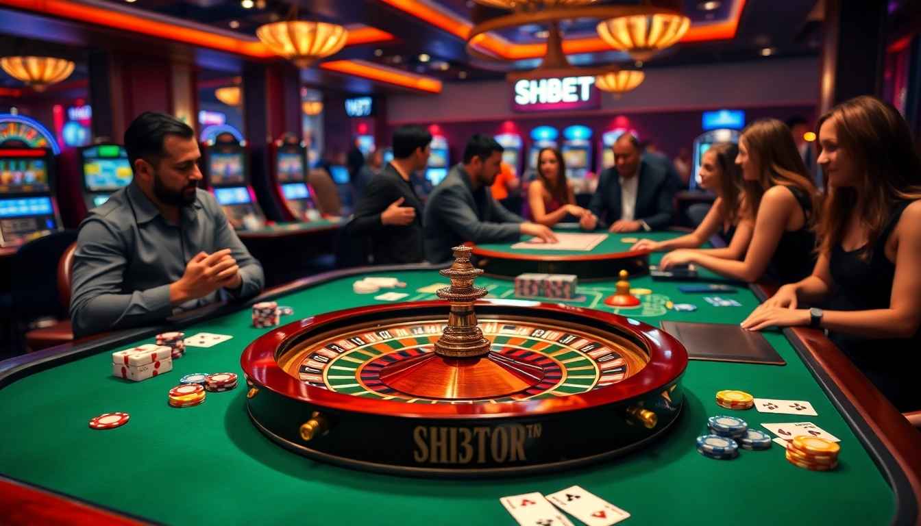 Experience SHBET excitement with vibrant casino gaming and dynamic players engaged in thrilling action.