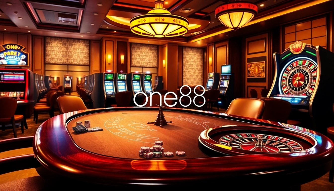 Players enjoying a thrilling game at one88's elegant casino tables.