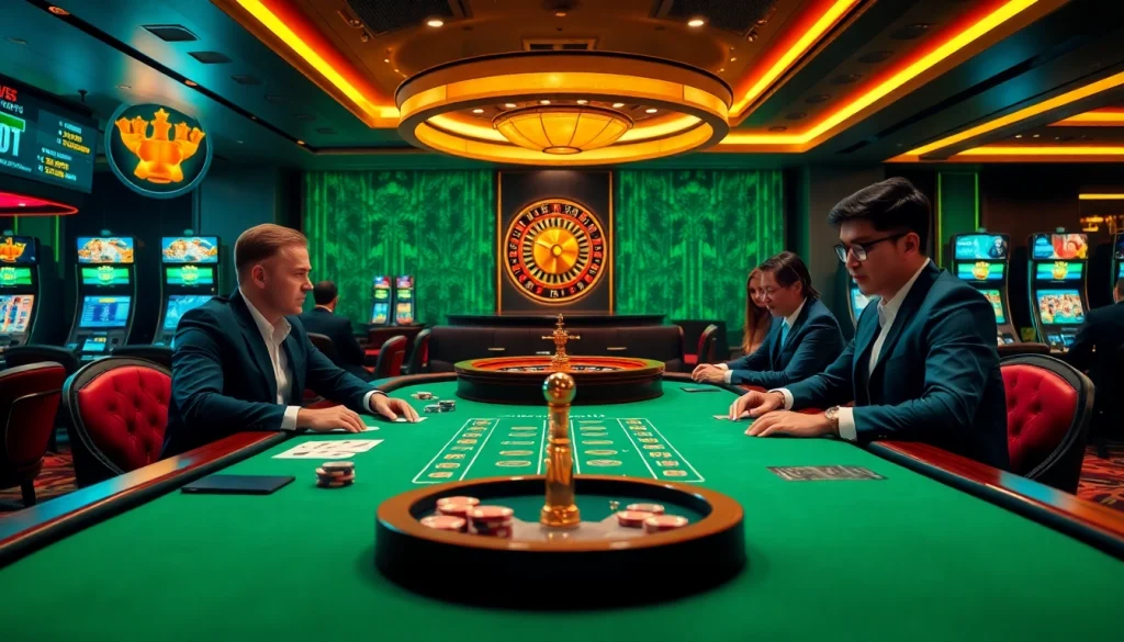 Fly88 players experiencing intense poker action with vibrant gaming elements.