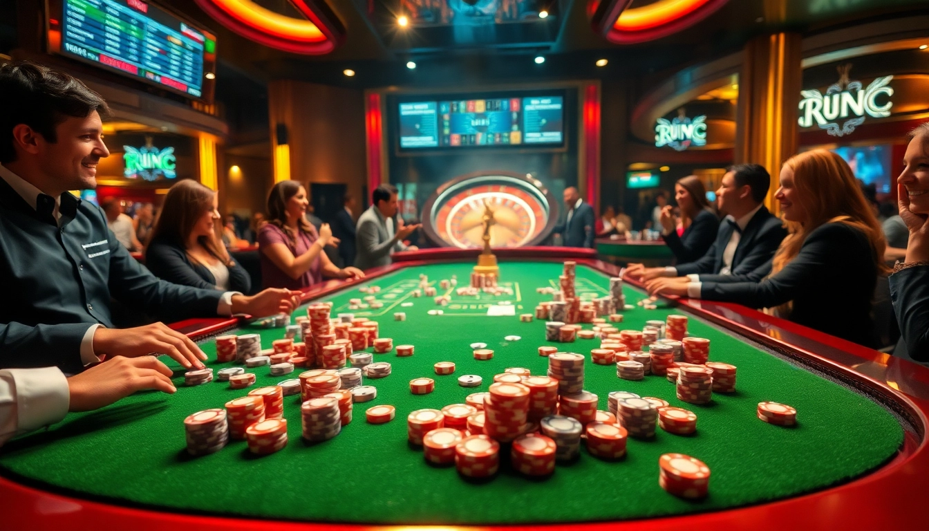 Experience the thrill of gaming at https://iwincom.net/ with vibrant casino tables and excited players.