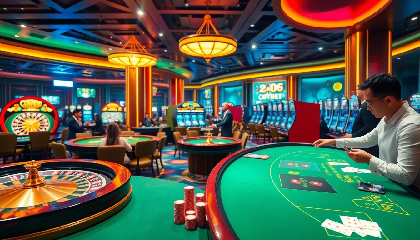 C54.gb.net provides an engaging casino experience with players excitedly betting at modern tables.