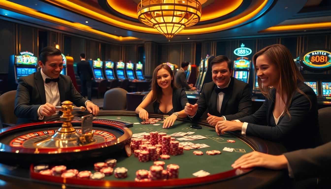 Players enjoying high-stakes poker with vibrant chips and cards at the 88i casino.