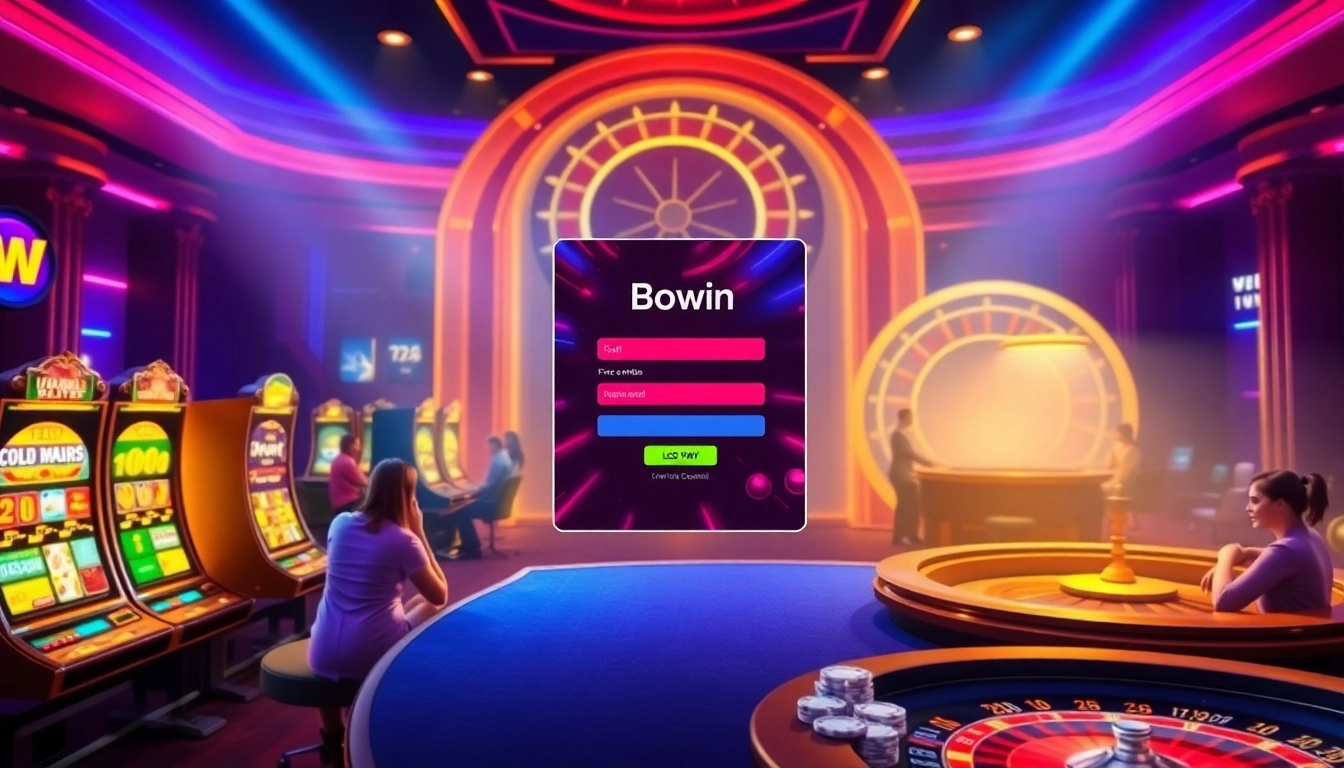 Login interface for Đăng nhập bomwin featuring lively casino games and vibrant elements.