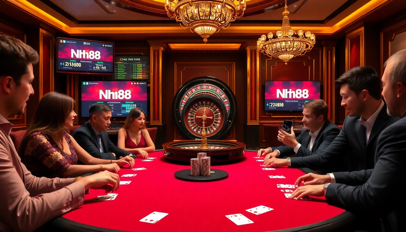 Experience the excitement of nh88 with thrilling poker action in a luxurious casino setting.