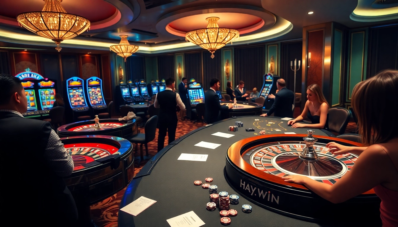 Experience the thrill of play at hay.win with casino tables and slot machines in action.
