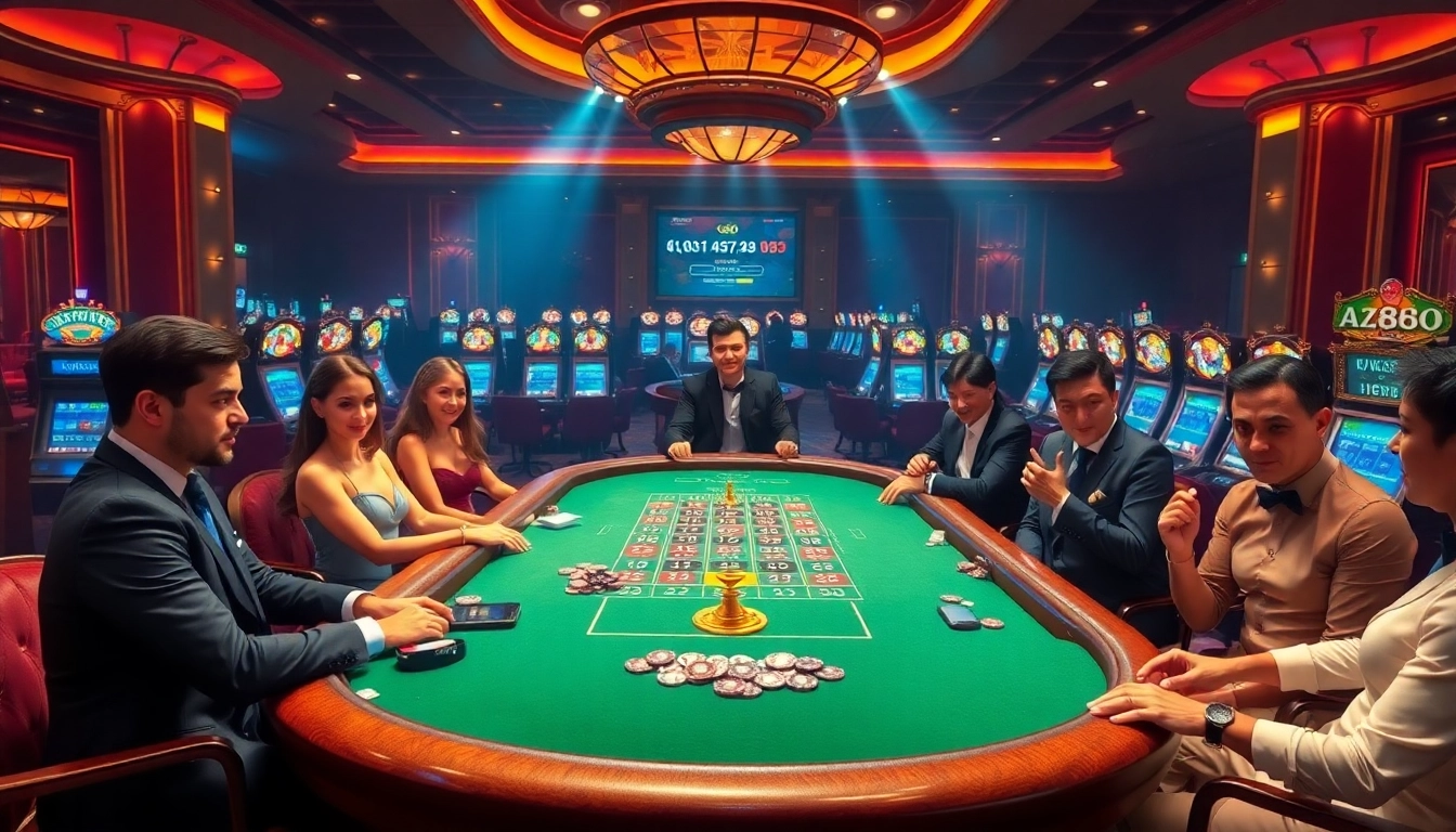 Experience thrilling gameplay at https://az888.futbol with players immersed in an upscale casino.