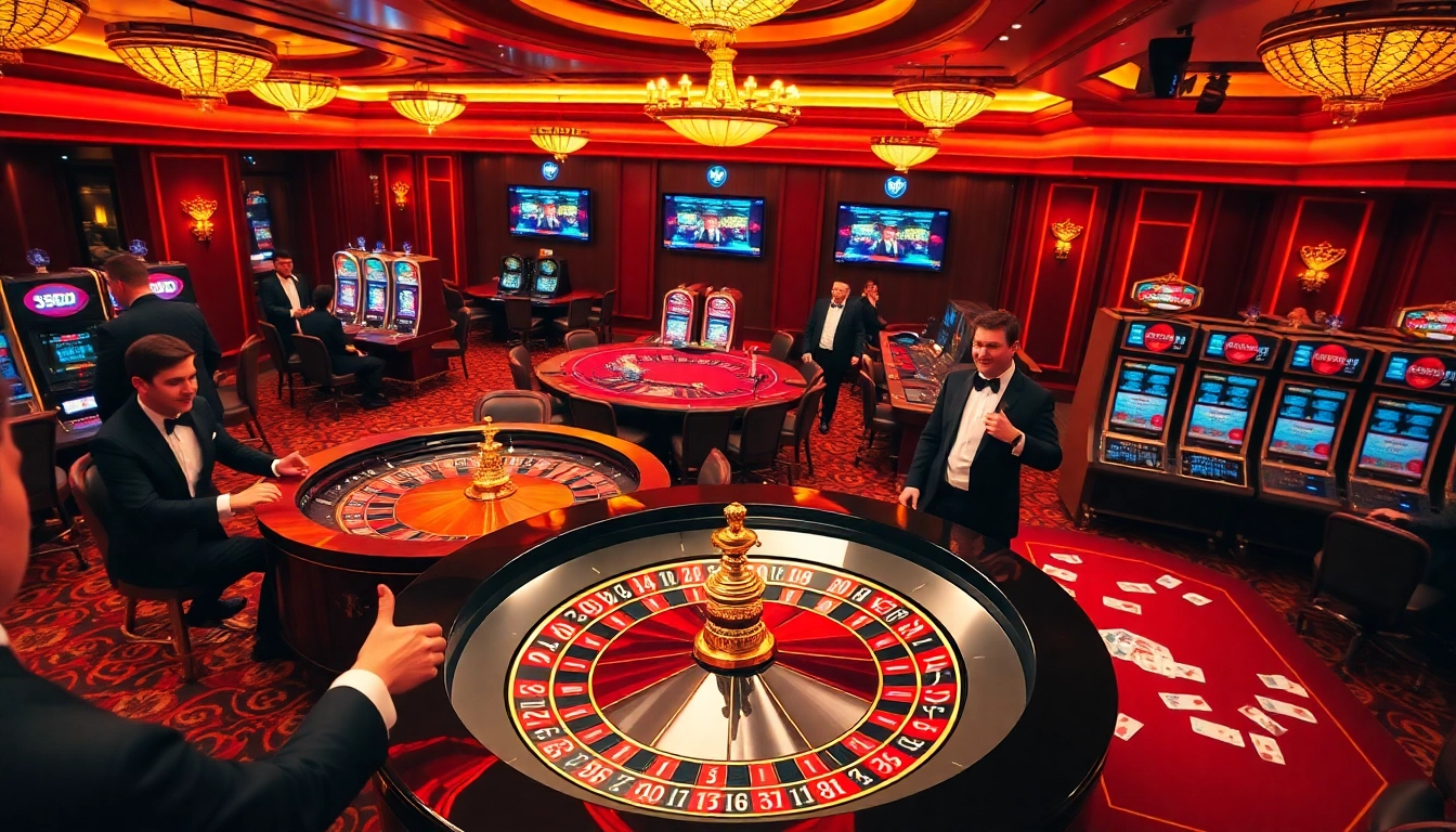 Experience the thrill of 33BD's casino with players at stunning tables and glamorous games.