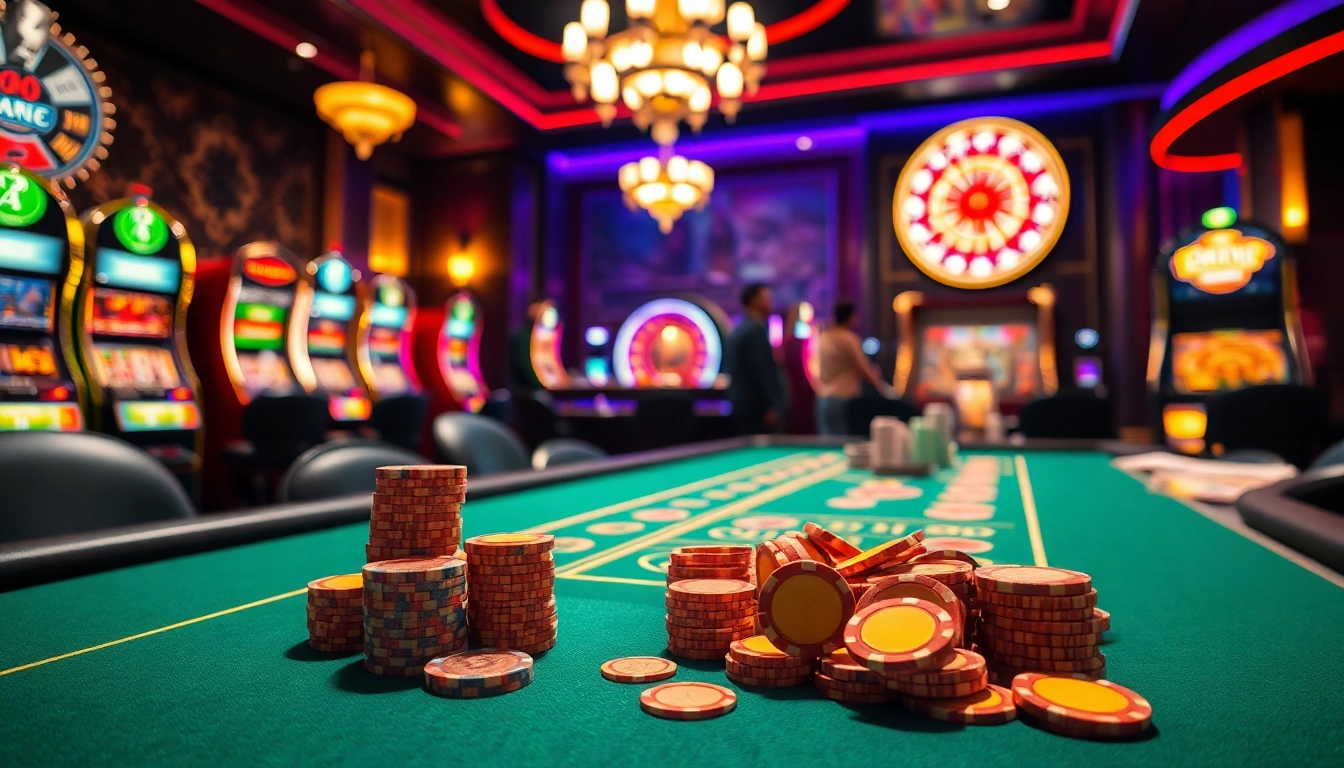 Xóc đĩa casino game in action with vibrant chips and players at the table.