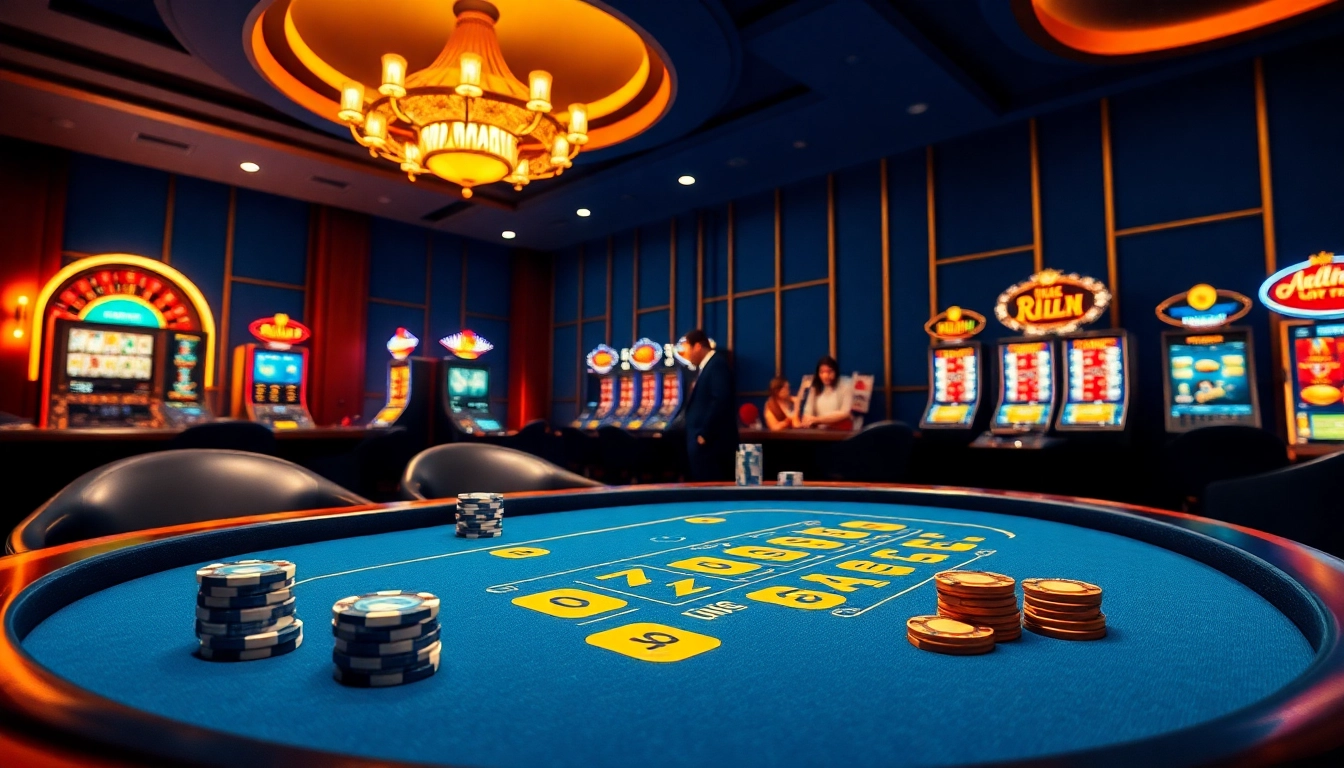 Engaging scene of players at a rikvip poker table, capturing the thrill of online gambling.