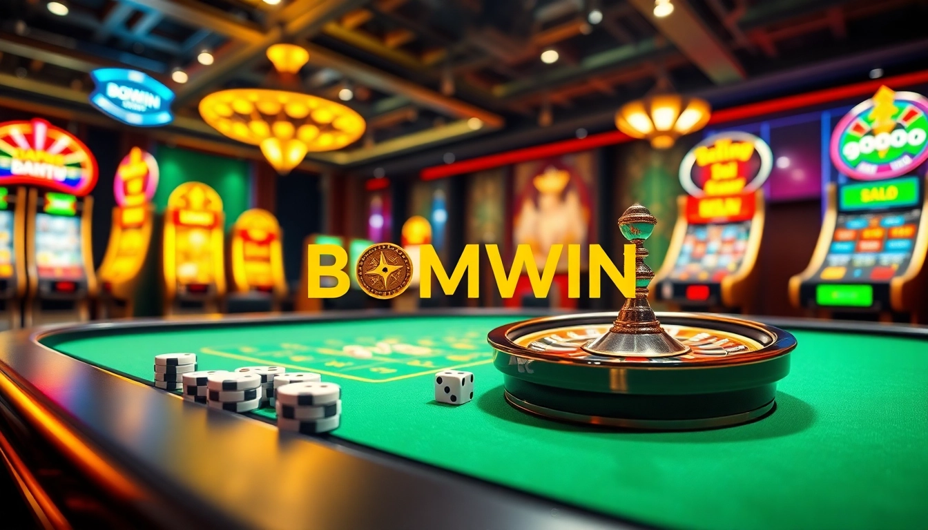 Tải Bomwin with engaging online casino visuals showcasing vibrant games and high-stakes excitement.