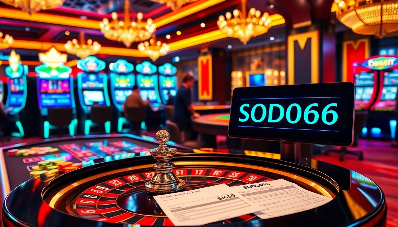 Engage with SODO66 as players enjoy a thrilling casino experience at a luxury gambling table.