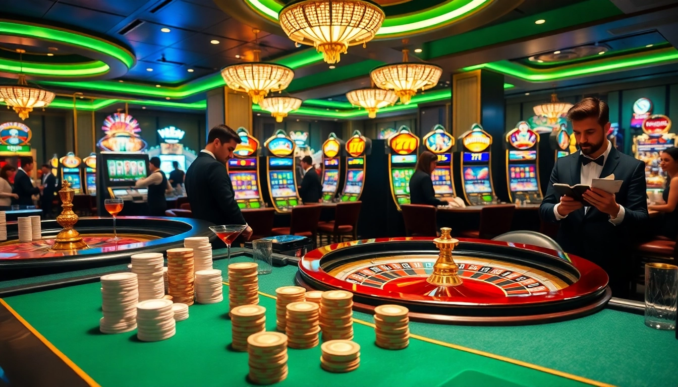 Winning moments at https://vua88h.com/ surrounded by exciting casino games and vibrant atmosphere.