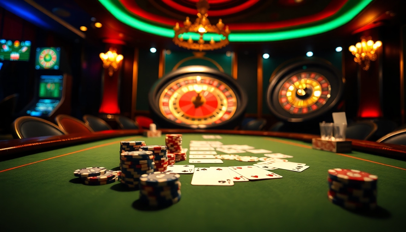 Engage in thrilling gameplay at https://www.vvjl11.com/, featuring an enticing casino scene with poker chips and roulette.