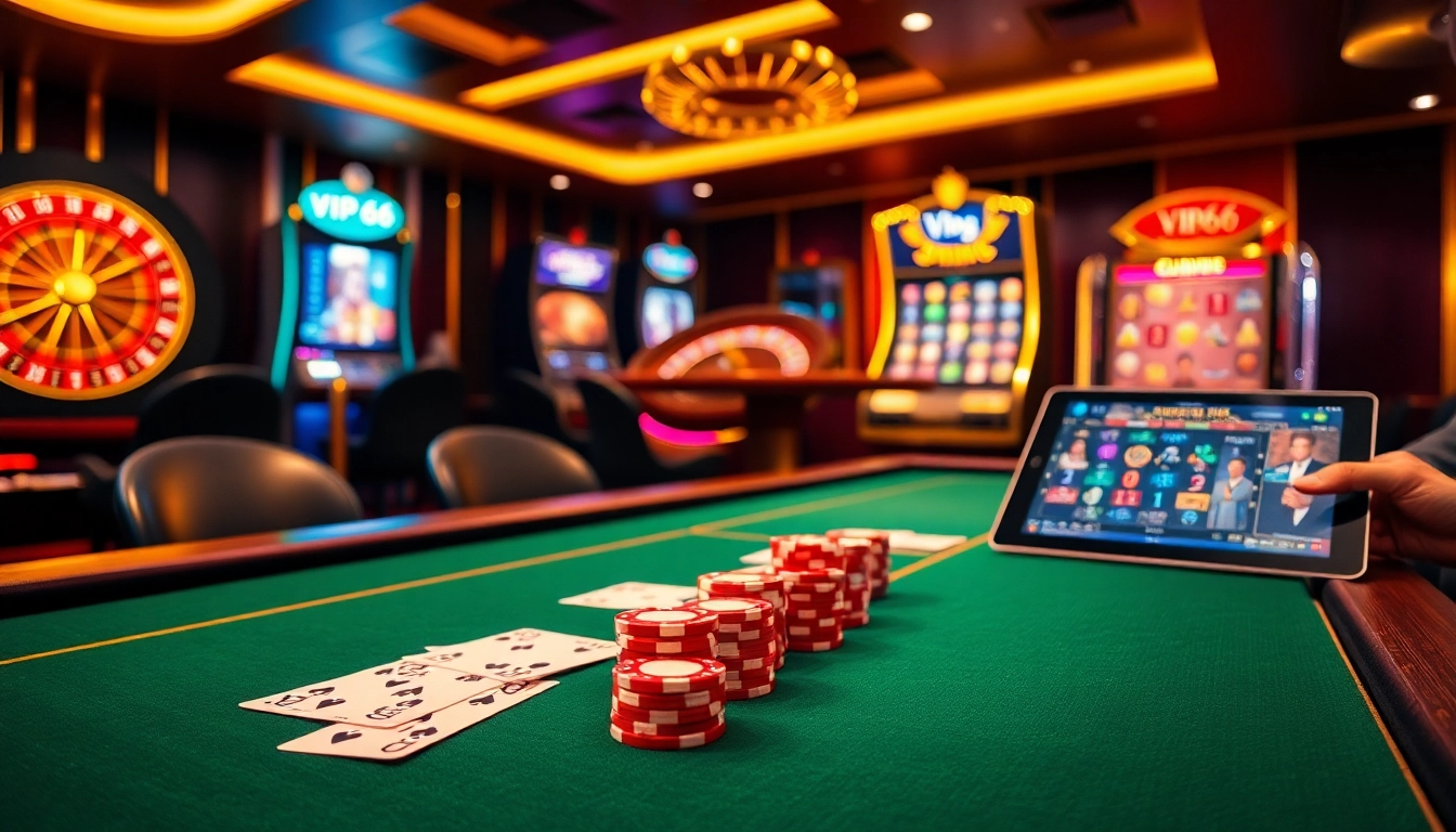 Experience the thrill of vip66 with immersive casino gaming at a luxurious poker table.