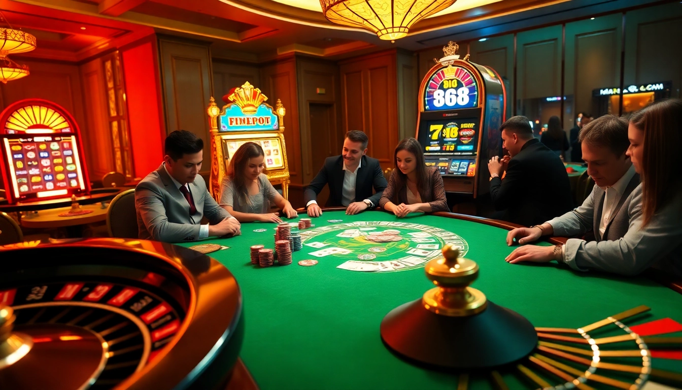 Dynamic poker gameplay at FIVE88 casino, showcasing colorful chips and an exciting atmosphere.