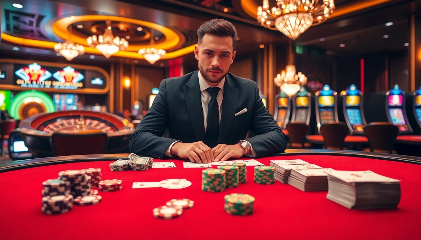 Experience the thrill of winning with exciting games on https://mb66-th.com/, showcasing a vibrant casino atmosphere.